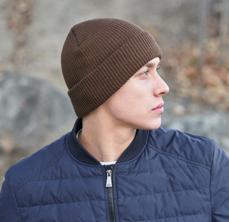 Connectyle Classic Men's Warm Winter Hats Acrylic Knit Cuff Beanie Cap Daily Beanie Hat (Coffee) - Image 5